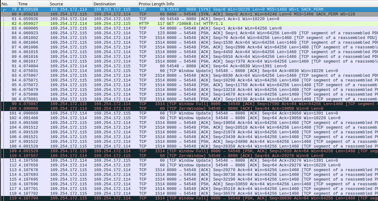 A screenshot of a Wireshark packet capture session.